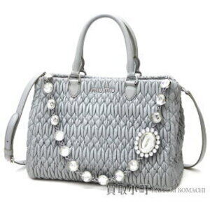 Miu Miu Nappa Crystal Tote Lambskin Bejeweled Chain 2Way Rhinestone Matelass FVJ